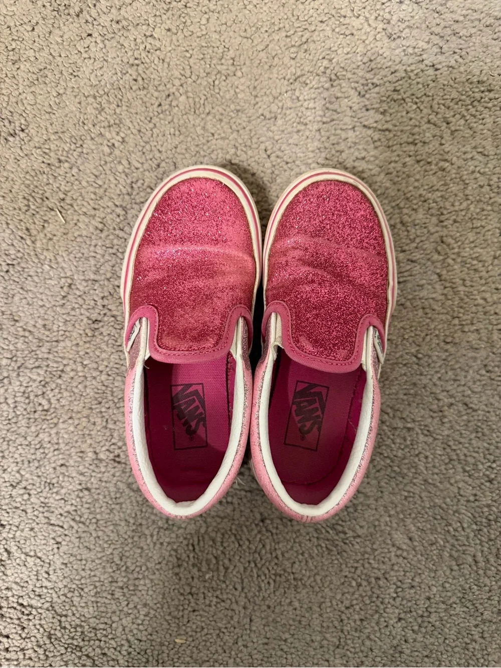 Vans Kids' Slip-On Glitter Sneakers - Pink size 11